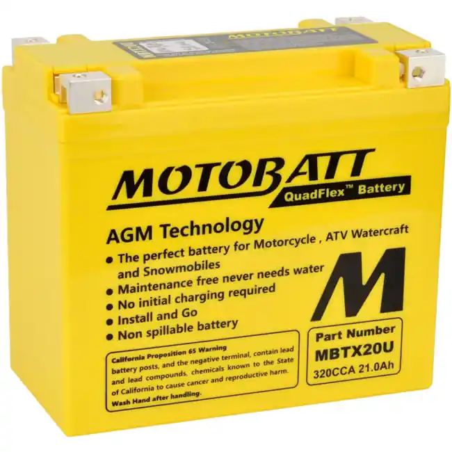Wholesale Motobatt MBTX20U AGM Sealed Battery YTX20L-BS YTX20-BS YTX20H-BS