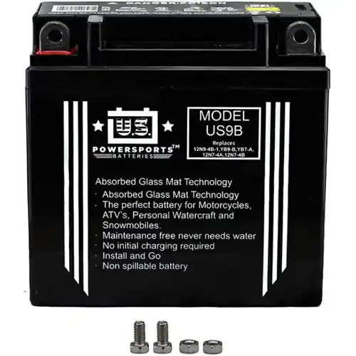 US Powersports US9B AGM Sealed Battery YB9-B 12N9-4B 12N9-BS Low Price