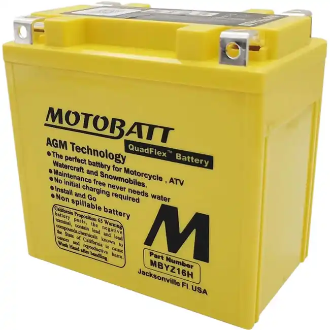 Free Returns Motobatt MBYZ16H AGM Sealed Battery YTX14H-BS 61218394179 GYZ16H