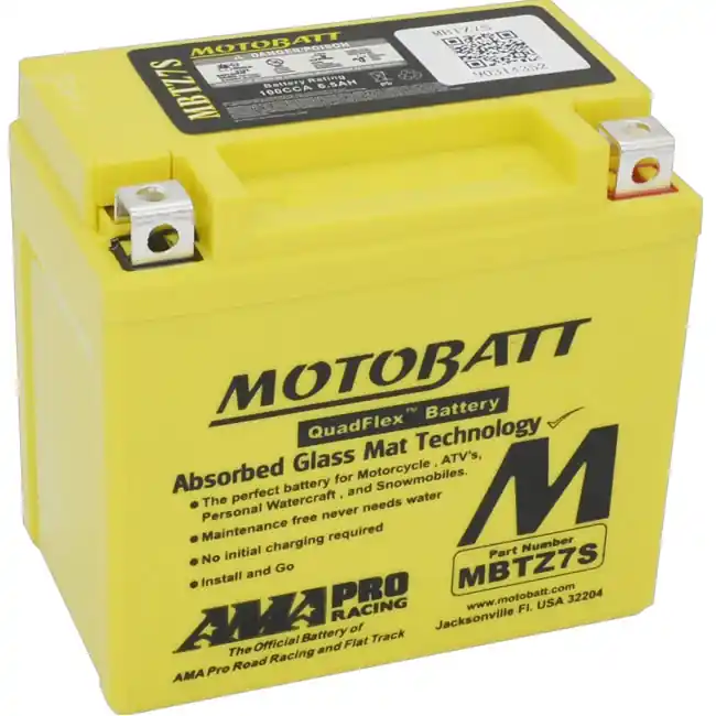Motobatt MBTZ7S AGM Sealed Battery YTZ7S YTX5L-BS YTZ6V YTZ6S Crafted