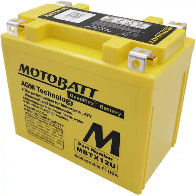 Motobatt MBTX12U AGM Sealed Battery YTX12-BS YTX15L-BS YB12BB2 Place Order