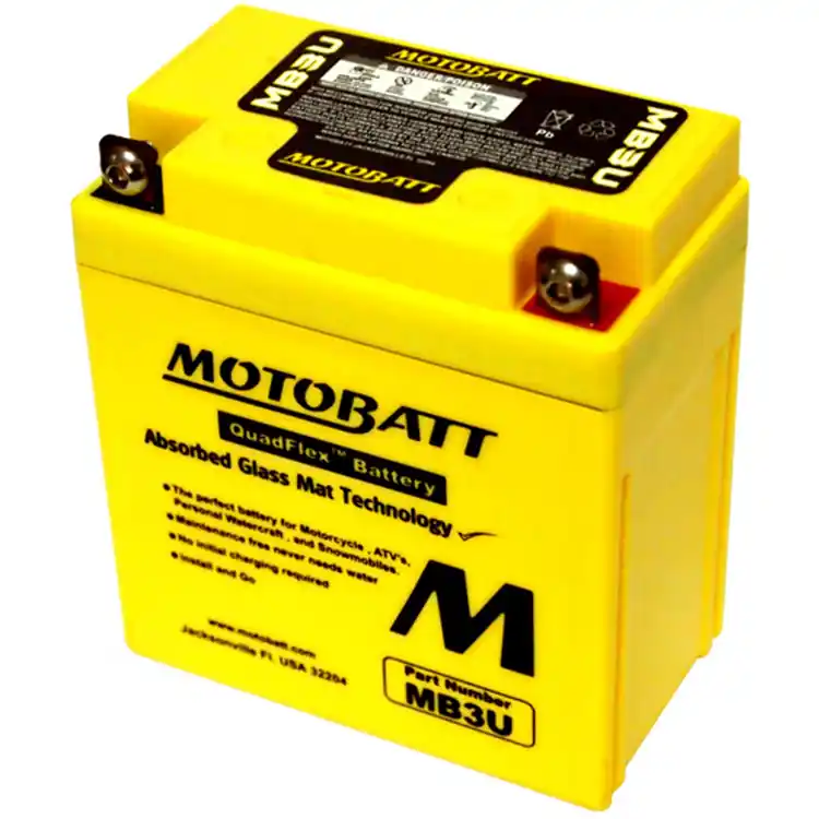 Direct From Factory Motobatt MB3U AGM Sealed Battery YB3L-A YB3L-B 12N3-3B