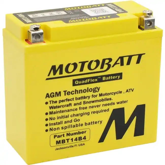 Motobatt MBT14B4 AGM Sealed Battery YT14B-BS YT14B-4 GT14B-4 Secure Checkout