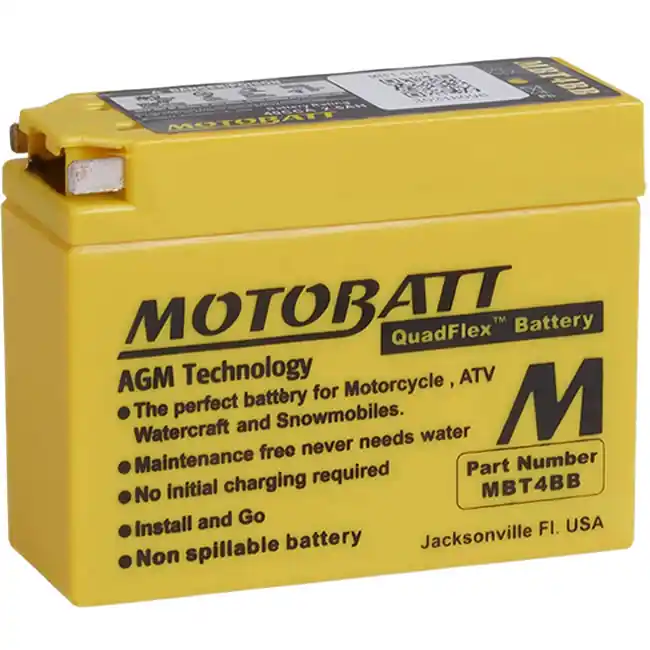 Best Seller Motobatt MBT4BB AGM Sealed Battery YT4B-BS YT4B-5 GT4B-4