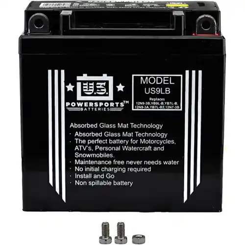 Top Pick US Powersports US9LB AGM Sealed Battery YB9L-B 12N9-3B