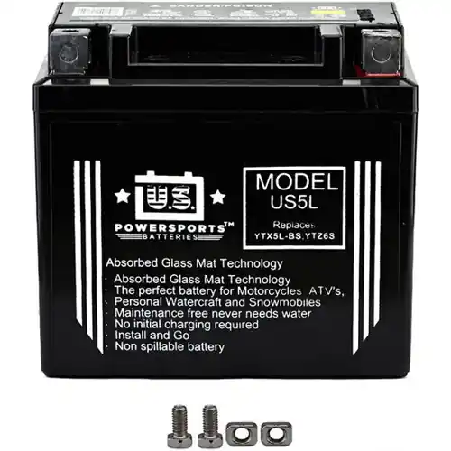 Free Returns US Powersports US5L AGM Sealed Battery