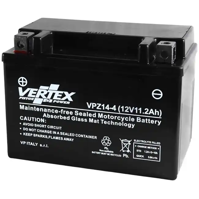 Hassle-Free Returns Vertex VPZ14-4 AGM Battery YTZ14S