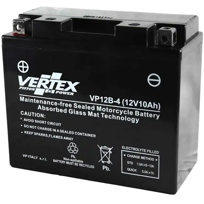 Professional Grade Vertex VP12B-4 AGM Battery YT12B-BS GT12B-4 YT12B-4 GT12B-BS