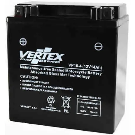 Vertex VP16-4 AGM Battery YTX20CH-BS YTX16-BS Handmade