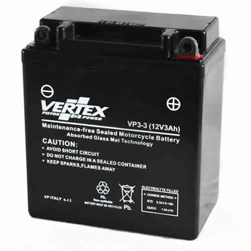 Vertex VP3-3 (B) AGM Battery YB3L-B YB3L-A 12N3-3B Final Sale