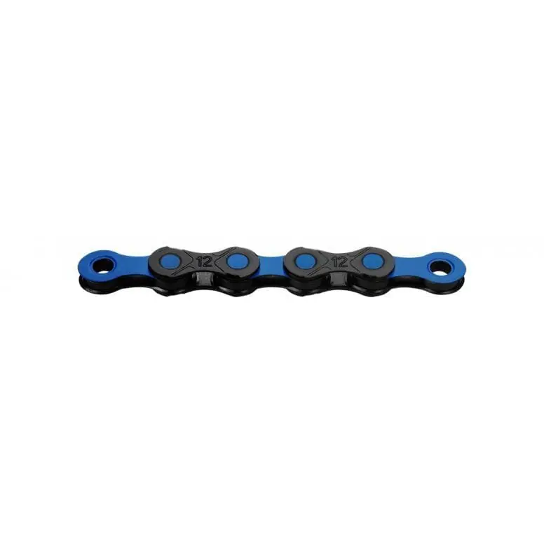 KMC DLC 12 Waxed Chain 126L - Black/Blue - 126L Handmade