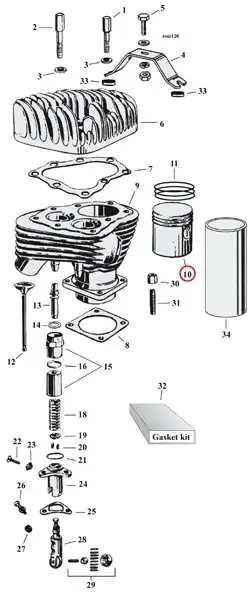 Samwel Supplies +.010 Inch Size Replacement Piston Kit For 1929-1973 45 Inch (750cc) Flathead Side Valves Models (E-825-010) Discount
