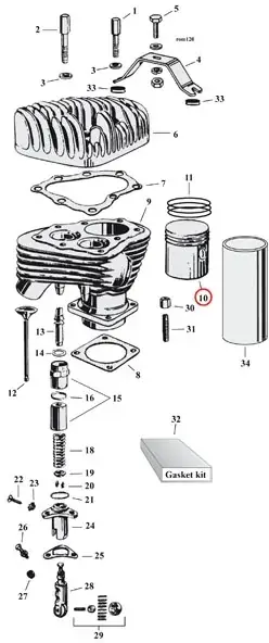 Samwel Supplies +.020 Inch Size Replacement Piston Kit For 1929-1973 45 Inch (750cc) Flathead Side Valves Models (E-825-020) Super Sale