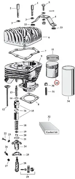 Factory Price Samwel Supplies +.030 Inch Size Replacement Piston Kit For 1929-1973 45 Inch (750cc) Flathead Side Valves Models (E-825-030)