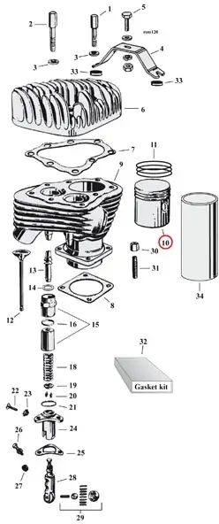 Samwel Supplies +.060 Inch Size Replacement Piston Kit For 1929-1973 45 Inch (750cc) Flathead Side Valves Models (E-825-060) Next Day Delivery