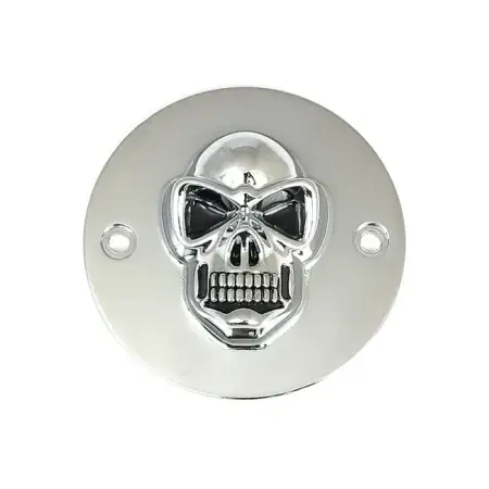 Mega Sale DOSS 5-Hole Skull Point Cover in Chrome Finish For 1999-2017 Twin Cam Models (77138)