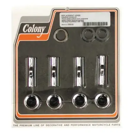 Colony Upper Pushrod Cover Kit For 36-39 61 Inch Knuckle (2 Inch Long) In Chrome (7509-20) Markdown