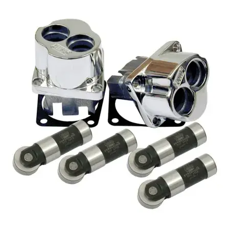 Jims, Billet Tappet Block Kit Including 4 Powerglide Big Axle Tappets in Polished Finish For 1984-1999 B.T. (Excluding TC) Models (2418) Today Only