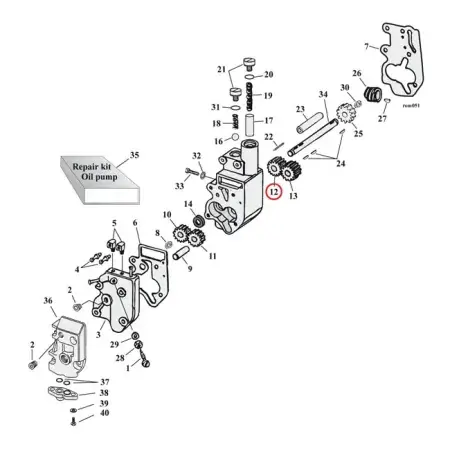 Original Jims, Return Gear, Driven Oil Pump For 1968-1999 B.T. Models (26315-68A)