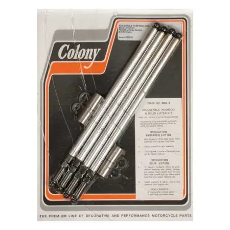 Colony Standard Replaceable Pushrod Kit Aluminium For Stock Hydraulics Lifters For 1984-1999 Evo B.T. Models (8603-8) Fresh Stock