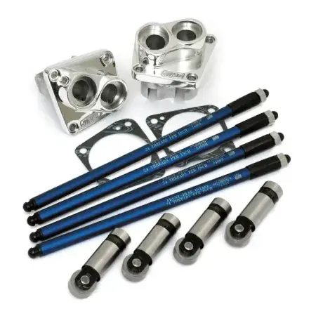 Jims, Powerglide Tappet Block Kit in Chrome Finish With Pushrods, Tappets, Tappet Blocks For 1966-1984 Shovel Models (2411C) While Supplies Last