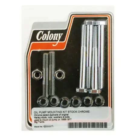 Same Day Shipping Colony Oil Pump Mount Kit OEM Style, Hex in Chrome Finish For 1968-1978 B.T. Models (8742-14)