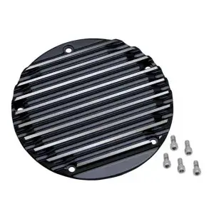 Covingtons Customs Black Derby Cover With Finned Design For 1999-2017 Dyna, 1999-2018 Softail (Excl. 2018 FLSB), 1999-2015 Touring & Trike Models (Excl. 2015 FLHTCUL, FLHTKL) (C1072-B) Limited Time