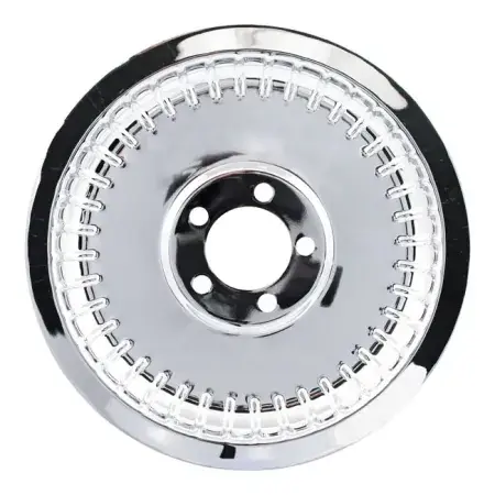 New Release DOSS Smooth Ribbed Pulley Cover In Chrome Finish for 00 to 07 FXSTD Deuce with 70 tooth pulley (42-0783)