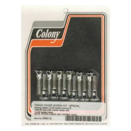 Sale Colony Cam Cover Mount Kit, OEM Style 1/4-20 Threaded in Chrome Finish For 1936-1969 B.T. With 1/4-20 Threaded Aftermarket Cases Models (9794-12)