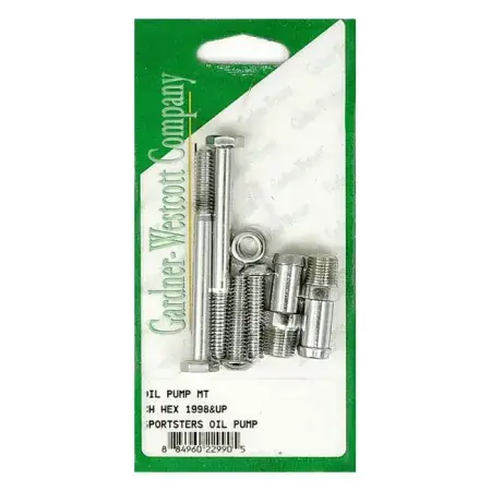 Get Yours Gardner Westcott Oil Pump Mount Kit Hex Bolts in Chrome Finish For 1998-2017 XL (Excluding 2008-2012 XR1200) Models (C-61-55H)