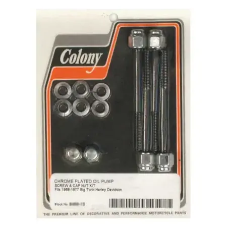 Direct From Manufacturer Colony Oil Pump Mount Kit Cap Style in Chrome Finish For 1968-1979 B.T. Models (8469-13)
