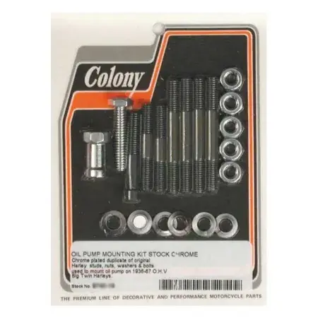 Colony Oil Pump Mount Kit OEM Style Hex in Chrome Finish For 1936-1967 B.T. Models (8740-19) Fast Shipping