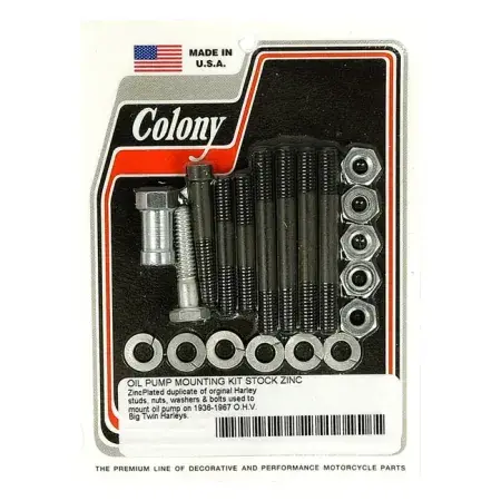Today Only Colony Oil Pump Mount Kit OEM Style Hex in Zinc Finish For 1936-1967 B.T. Models (8741-19-Z)