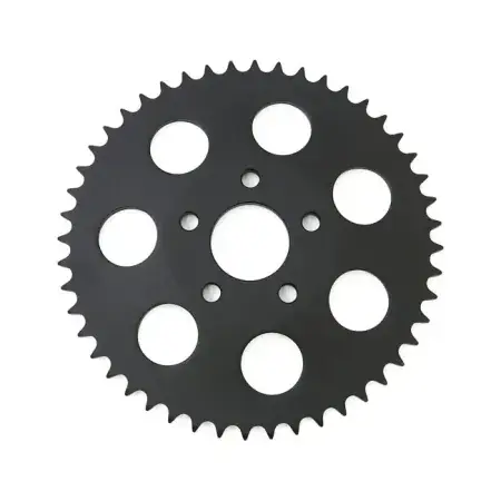 Authentic DOSS 48 Teeth Rear Sprocket in Black Finish For 1973-1985 4 Speed Big Twin, 1979-1981 XL Sportster Models (30-228BK)