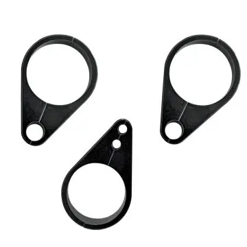 Black Billet 1 1/4" Handlebar or Frame mount 3 piece Clutch Throttle Cable - Brake Line Clamp Kit for Harley-Davidson No Minimum Order