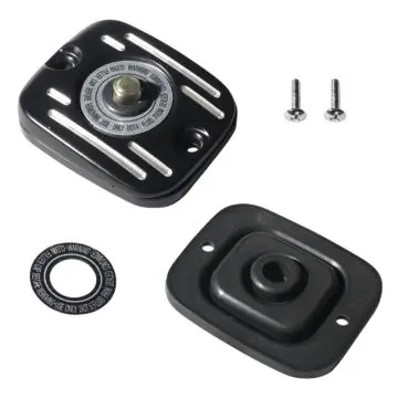 Black Contrast Cut Front Brake Master Cylinder Cover for 2006-2014 Harley Softail models Clearance