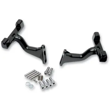 Black Raised Passenger Floor Board Mount Kit for 1997 & Newer Harley-Davidson Touring models Order Now