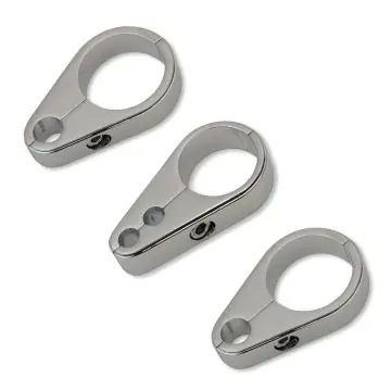 Chrome 1 1/4" Handlebar or Frame mount 3 piece Clutch Throttle Cable - Brake Line Clamp Kit for Harley-Davidson Mega Sale