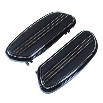 Place Order Gloss Black Streamliner Styled Front Floor Board Kit for 1997 and Newer Harley-Davidson Softail & Touring models