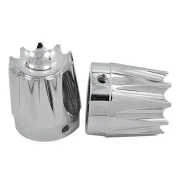 Direct From Factory RC Components Chrome Excalibur Front Axle Nut Covers for 2008-2013 Harley-Davidson Touring Models