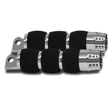 Latest RC Components Gatlin Chrome Cushion Foot Peg set for 1986 & Newer Harley-Davidson Touring and Softail Models