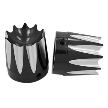RC Components Gloss Black Excalibur Front Axle Nut Covers for 2000-2007 Harley-Davidson Touring Models Grab Now