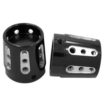 RC Components Gloss Black Gatlin Front Axle Nut Covers for 2000-2007 Harley-Davidson Touring Models Free Shipping