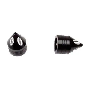 RC Components Gloss Black Spike Front Axle Nut Covers for 2000-2007 Harley-Davidson Touring Models Certified