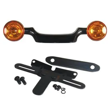 No Minimum Order V-Factor Black Power Coated Bullet Turn Signal Bar & License Plate Relocation Kit for 1998-2008 Harley-Davidson Touring models