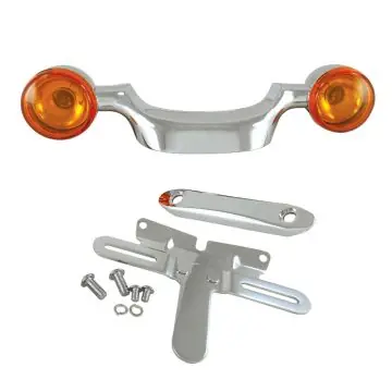 Limited Time V-Factor Chrome Bullet Turn Signal Bar & License Plate Relocation Kit for 1998-2008 Harley-Davidson Touring models