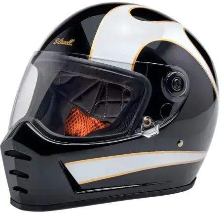 Factory Price Biltwell Lane Splitter ECE R22.06 Helmet In White Flames - XL (1004-570-505)