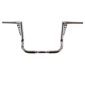 HCC 1 1/4 inch Hot Shot Bagger 12 inch Chrome Ape Hangers for Harley Electra Glide, Street Glide, Ultra Classic models Limited Offer