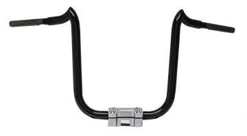 KST Kustoms 1 1/4" Double Trouble in 16 inch Satin Black for Harley Davidson Motorcycles with 1" Riser Clamp Grab Now