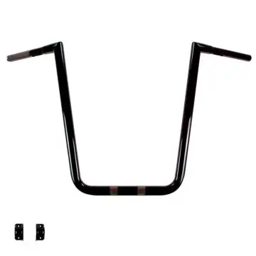 Affordable LA Chopper 1 1/4" Hefty Twin Peaks Gloss Black 19 inch Ape Hanger Handlebars for Harley-Davidson Road Glide models